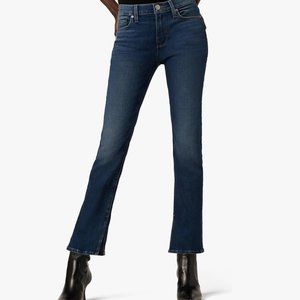 Hudson Women's Blue Nico Midrise Straight Ankle Slit Jeans 32
